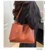 Two Sets Of Casual Solid Colour Large Capacity Retro Fashion Texture Shoulder Tote Bag For Women