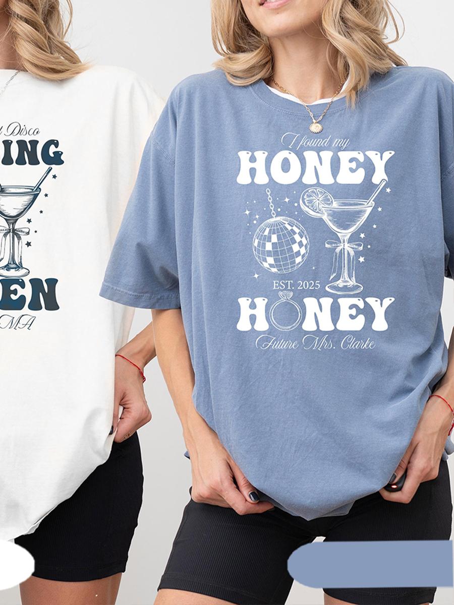 Custom Disco Bachelorette Party Shirt Vintage Dancing Mamma Mia Disco Bride Shirt Cotton Y2K Unisex Top Daily Trendy Streetwear S