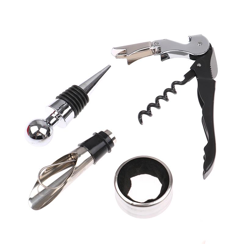 Set Tappo per Bottiglia di Vino Con Scatola Regalo Cavatappi Tappo a Vite Apribottiglia Acciaio Inossidabile Accessori da Cucina Bar Strumento per Regalo di Matrimonio