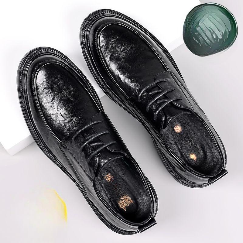 

Кожаная обувь Мужская Дышащая Деловая Платье Мужская Повседневная Черная Перфорированная Британская Свадебная Обувь Жениха 38