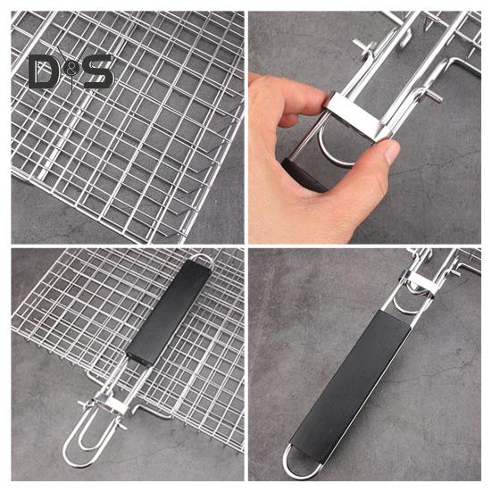 Koszyk do grillowania ryb i warzyw ze stali nierdzewnej, przenośny składany grill, stojak do grillowania na kempingu, do ryb i warzyw, krewetek