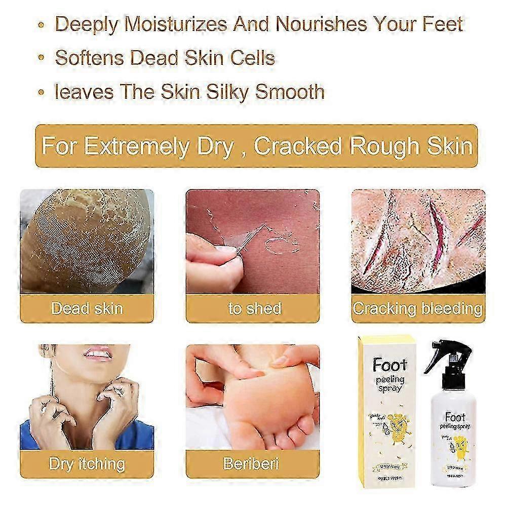 Foot Exfoliation Repair & Brightening Spray Remove Dead Skin Calluses Foot Rejuvenation Treatment 26s