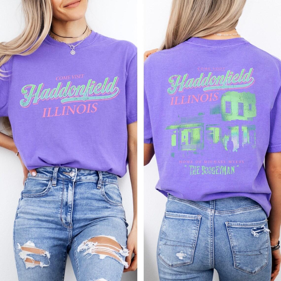 Welcome To Haddonfield Shirt Michael Myers Haddonfield Shirt Halloween Horro XXL