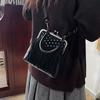 Fringed crossbody bag spring new fashion foreign style versatile rivet simple casual shoulder bag