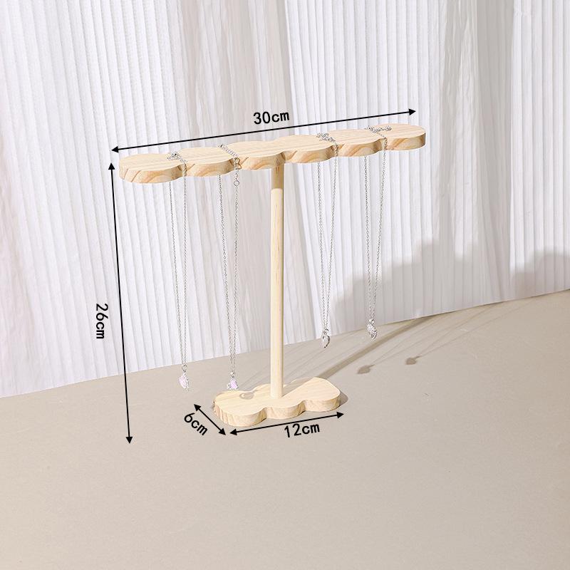 Solid Wood Bracelet & Hair Tie Display Stand - Jewelry Rack & Bangle Props for Live Streaming.