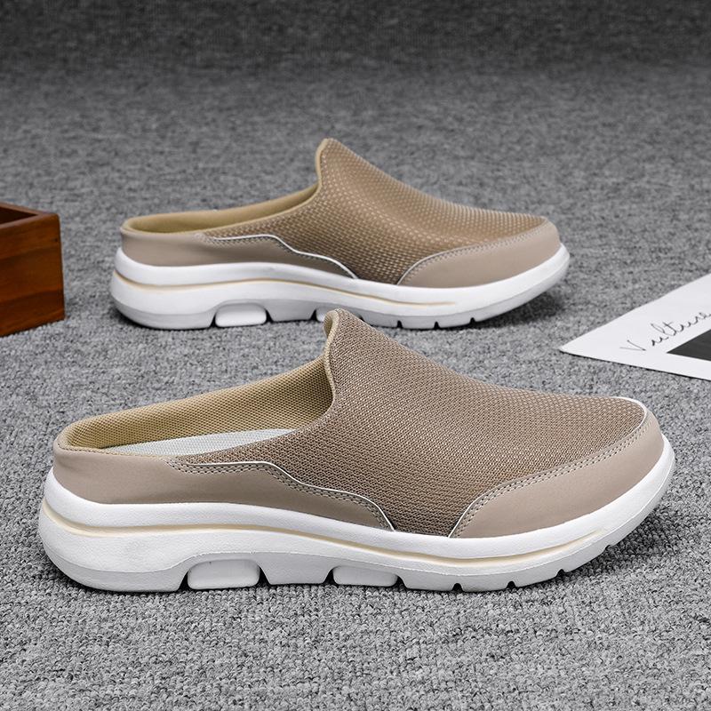 Men's Plus Size Mesh Slip-On Backless Summer Slippers