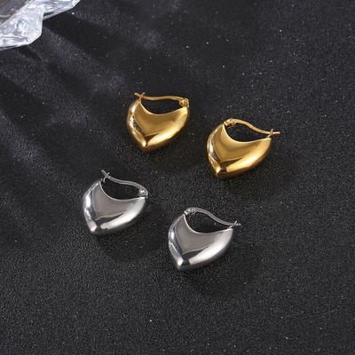 Wind Damen Titanstahl Unregelmäßige Ohrringe 18K Echtgold Trend Edelstahl Exquisite Liebesohrringe