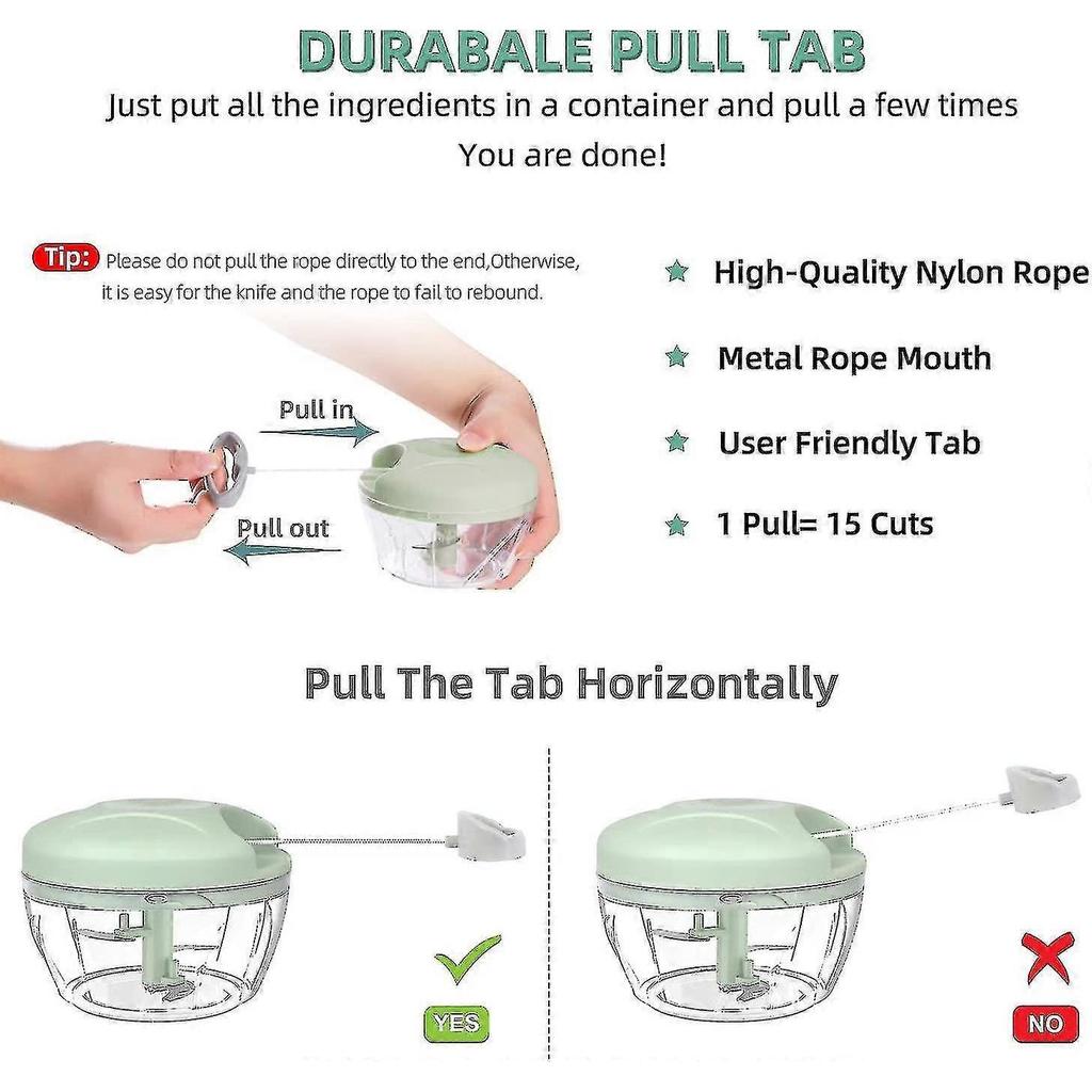 2024 Manual Chopper, 500ml Manual Vegetable Chopper, Multi-chopper Kitchen Onion Cutter For Vegetables, Mini Manual Vegetable Chopper For Salad Onion 