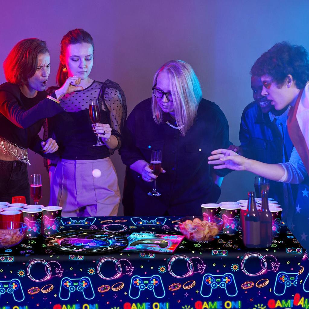 Decorațiuni de Ziua de Naștere Joc Video VeselăSet Veselă Petrecere Ziua de Naștere Game On Pahare Farfurii Față de Masă etc Veselă de Petrecere Joc Strălucitoare