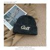 Ins Embroidery Letter Knitted Hat Children's Autumn and Winter New Warm Ear Protection Versatile Wool Hat Big Head Circumference