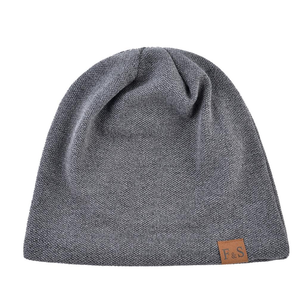 Autumn Winter Beanie Caps Casual Thermal Elastic Knitted Cotton Sports Warmer Casual Headwear Knitted Solid Unisex