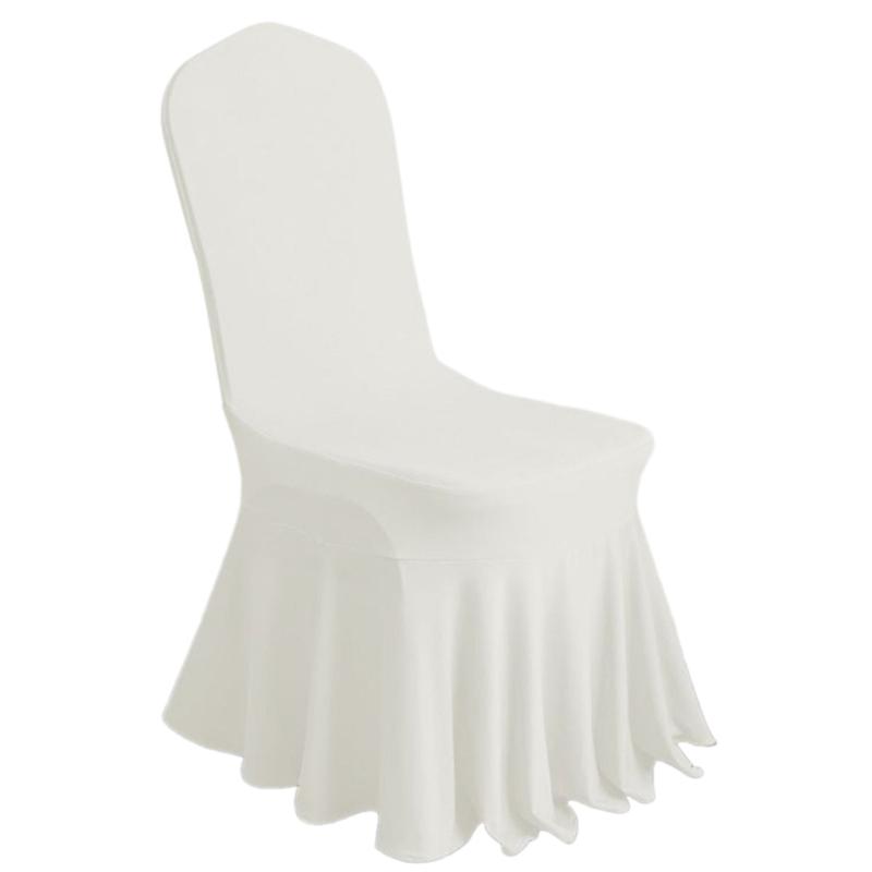 Elastic Dining Chair Cover Sun Skirt Smooth Milk Silk Fabric Breathable Seat Protectors For Wedding Decoration Hotel