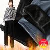 Autumn/Winter High-Waisted Velvet Wide-Leg Maternity Pants - Trendy Loose Fit for Expecting Moms