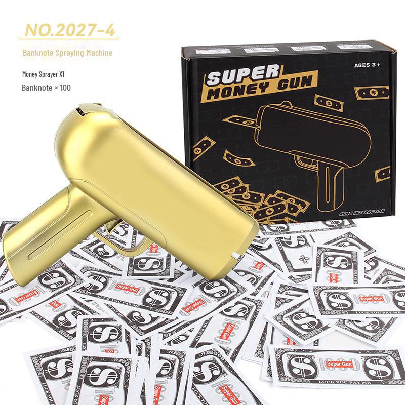 60-Electric Money Spray Gun: Unique Toy Shooting US Dollar Bills