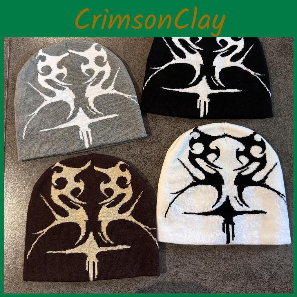 Color Fashion Blocked Flame Pattern Neutral Casual Knitted Hat For Autumn