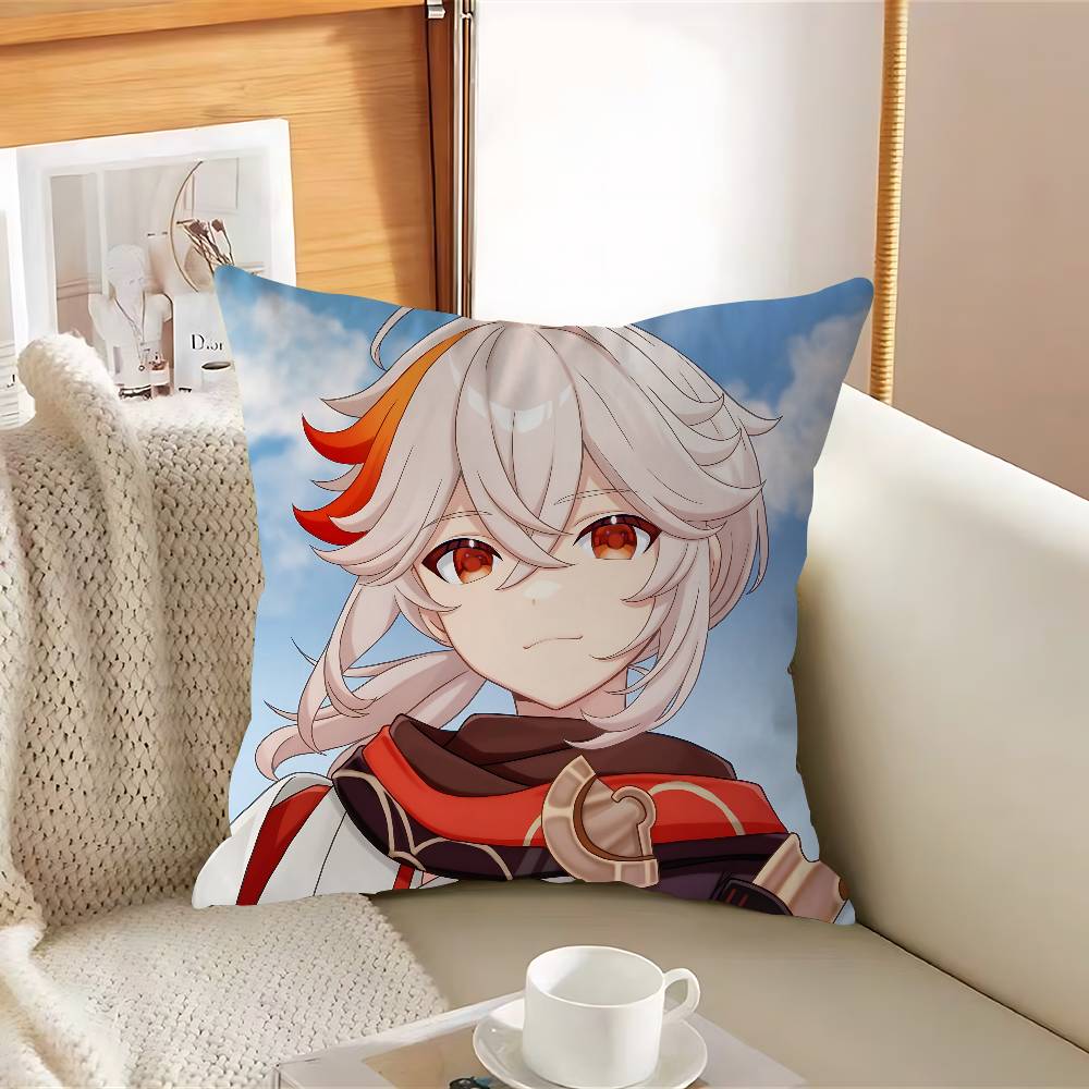 

Kaedehara ANIME Kazuh Pillow Case Removable Washable Cushion Cover – All-Season Soft Linen 12x12Inch
