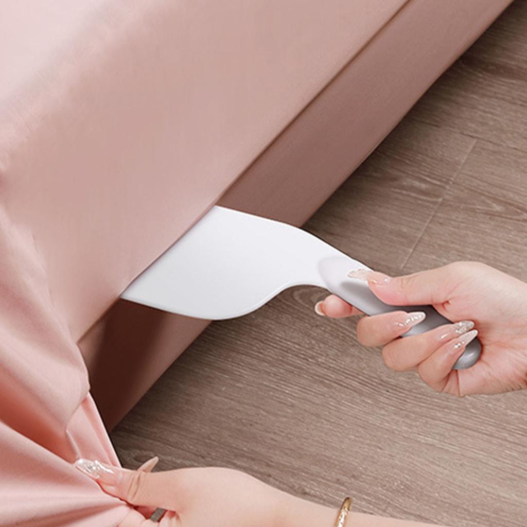 Bettlaken Einsteckwerkzeug Paddel Extra Lang Matratzenheber Bettlaken Wechselhelfer zum Bettenmachen Weiß