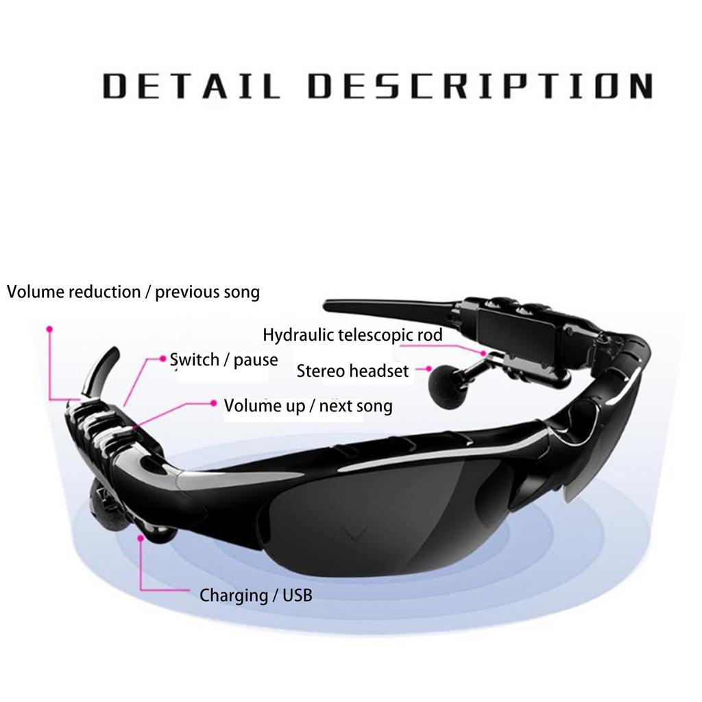 Bluetooth-compatible 5.0 Polarized Sunglasses Fashion Sports Stereo Wireless Headphone Phone Biking Driving for Sun Glas