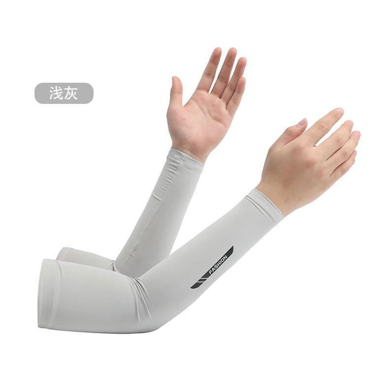 Men Ice Silk UV Arm Sleeves, Sun Protection Cooling Compression Sleeves for Driving Cycling Outdoor Sports