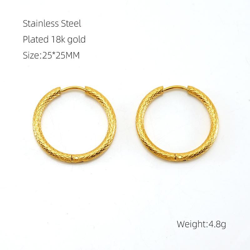 Persönlichkeit Einfache Edelstahl Geometrische Ohrringe Nischen Design Titan Stahl 18k Gold Runde Oval Ohrringe Frauen