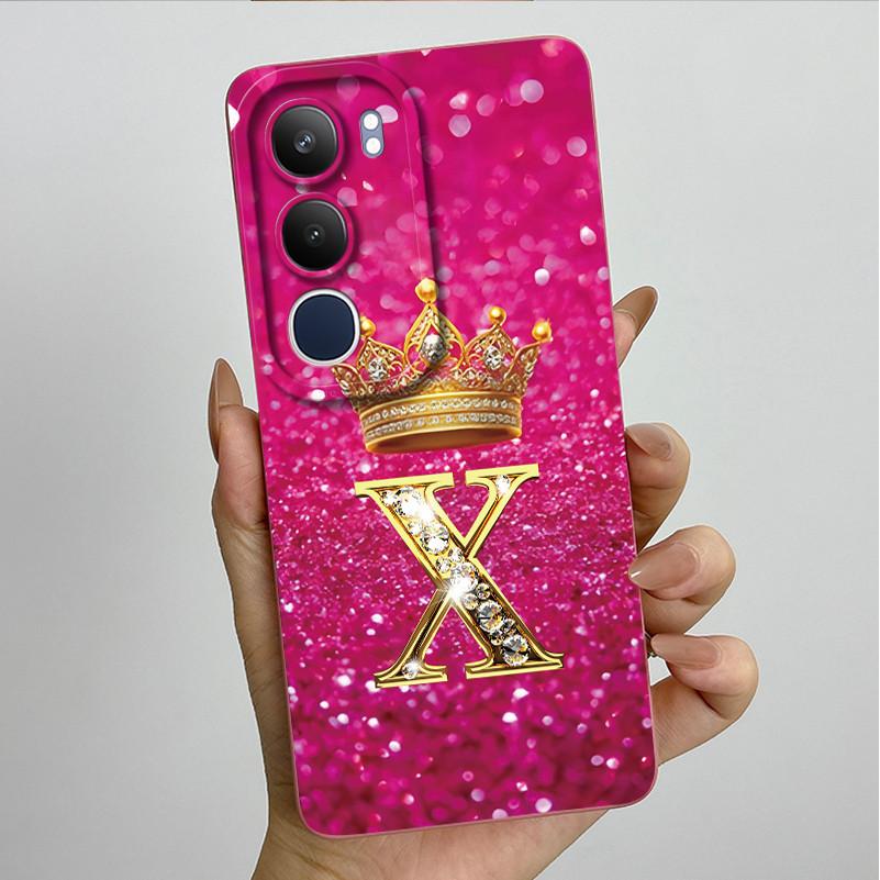 Pro Vivo Y19s 4G Pouzdro Koruna Počáteční Písmeno Měkký Silikonový Ochranný Zadní Kryt Pro Vivo V2419 Coque pro VivoY19S Y 19 s Fundas