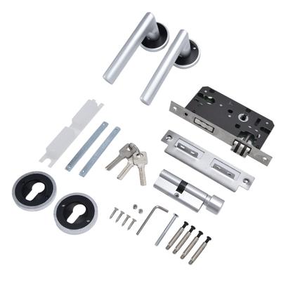 Indoor Solid Door Lock Space Aluminum Split Bearing Mechanical Handle Lock for Bathroom Bedroom