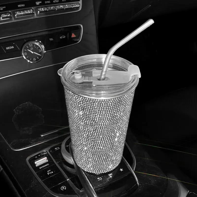 Bling Diamond din oțel inoxidabil ceașcă cu apă pentru mașină 550 ml ceașcă de cafea pentru băuturi pentru femei Accesorii interioare auto pentru mașină acasă la birou