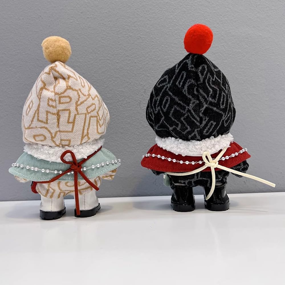 niannyyhouse 10cm Plush Printed Leather Cape Cotton Accessories Clothes, Cape, Hoodie, Backpack, Glasses, Shoes, Suit, Doll, Dress-Up (Green)