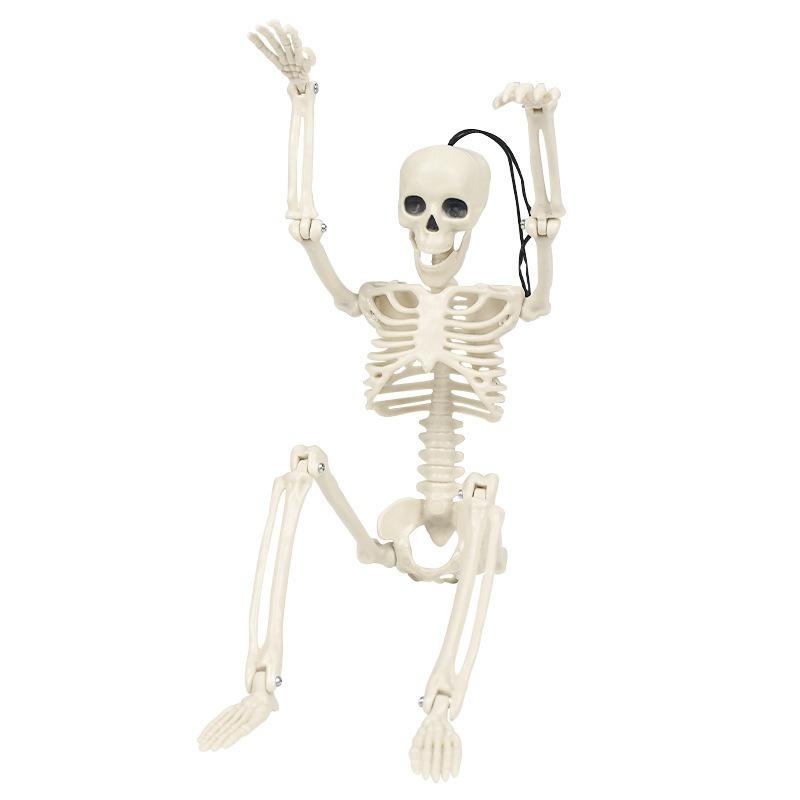 40cm Halloween Skeleton Plastic Model - Spooky Skull Decor for Haunted House & Yard Displays, Creepy Prop for Halloween Night