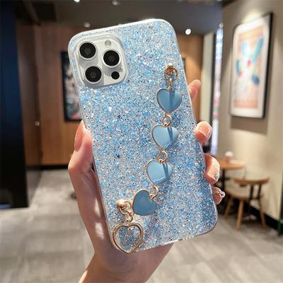 Κολιέ Crossbody Κορδόνι Glitter Bling Διαφανής μαλακή θήκη για iphone13 14 12 11/Samsung S23 S22 Ultra A14 A34 A54 A13 A23 A33 A53 A12 A22 A32 A52