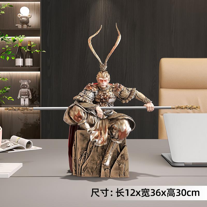 Statua di Sun Wukong, Scultura Mitologica Cinese del 'Re Scimmia', Decorazione Zen per la Casa e Punto Focale del Soggiorno, Statuetta di Ispirazione Buddista