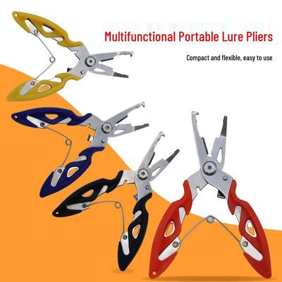 Stainless Steel Multifunctional Bent Nose Fishing Pliers with Scissors and Dyneema Line Cutter
