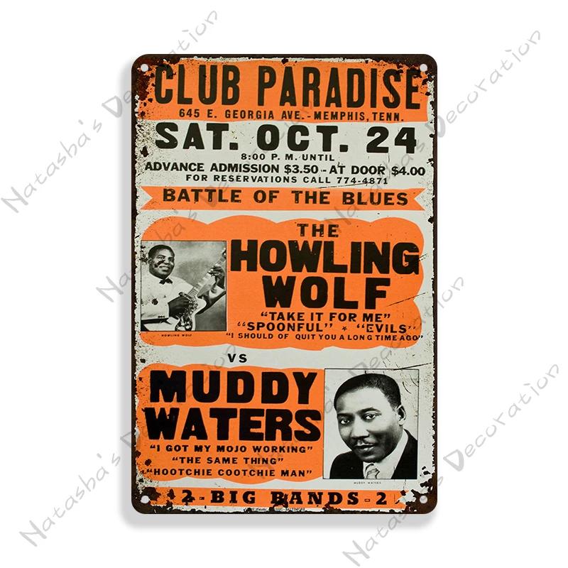Металлическая табличка Гитарист Мадди Уотерс Блюз Ретро Постер Металлические таблички Бар Клуб Металлическая табличка Декоративная табличка Винтажная настенная металлическая пластина 20x30cm（7.8x11.8inch）