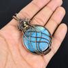 Labradorite Pendant, Handmade Gemstone 999 Copper Wire Wrapped Pendant Antique Jewelry, For Gift Silver Jewelry