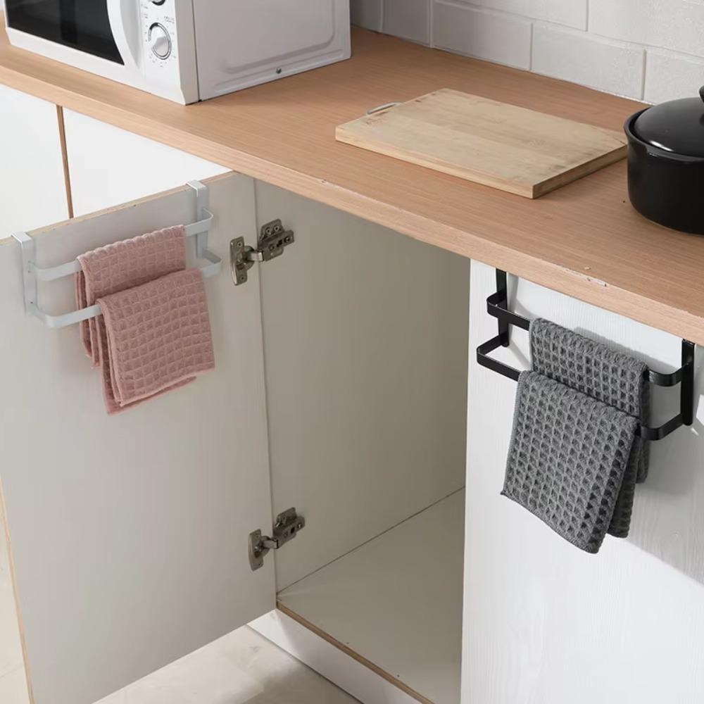 Rust-resistant Cabinet Door Towel Rack Hanging Towel Bar Durable Kitchen Towel Holder Bathroom
