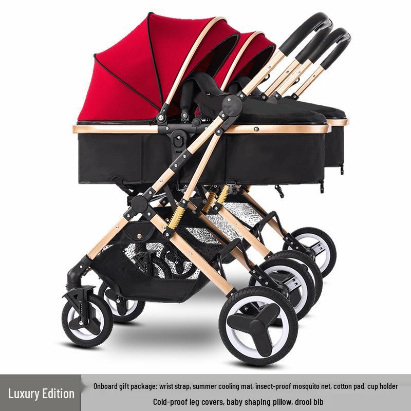 Detachable Twin Dragon & Phoenix Lightweight Folding Stroller for Newborns and Infants
