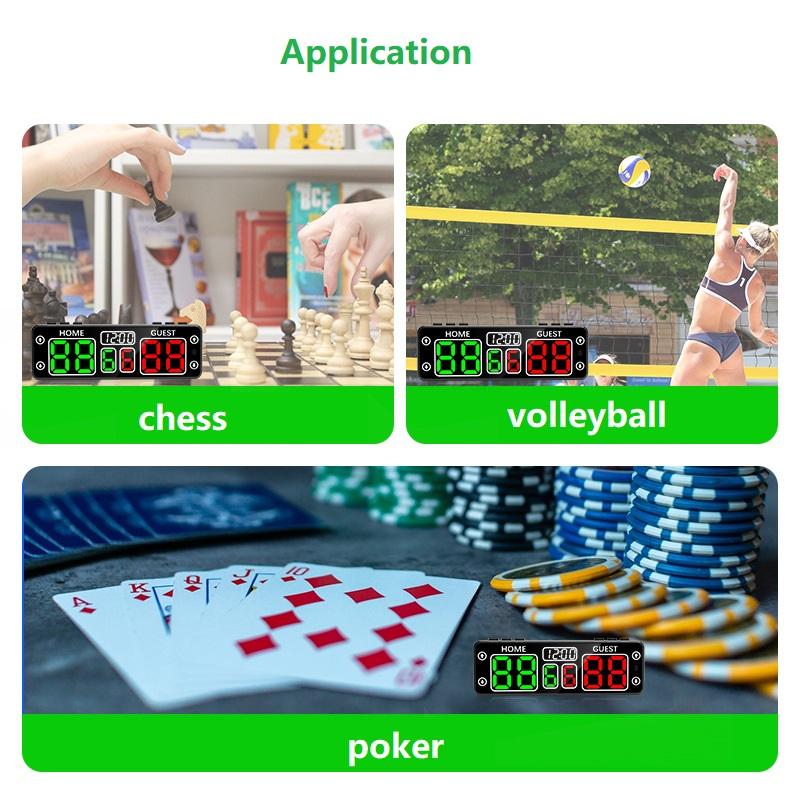 Multiple Colors Portable Small Multifunctional Digital Scoreboard for Basketball Volleyball Chess Poker Scoring LED Score Board