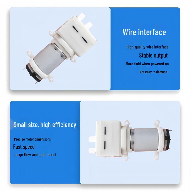 Pompa Acqua a Membrana 395 12V-24V, Motore in Rame Puro, Alta Portata, Grado Alimentare, Azionamento Diretto per Umidificatori per Caminetti.