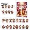 Cartoon Monkey Decor Christmas Advent Calendar 24 Days Countdown Calendar with 2D Acrylic Tree Decoration Ornament Funny Animal Xmas Hanging