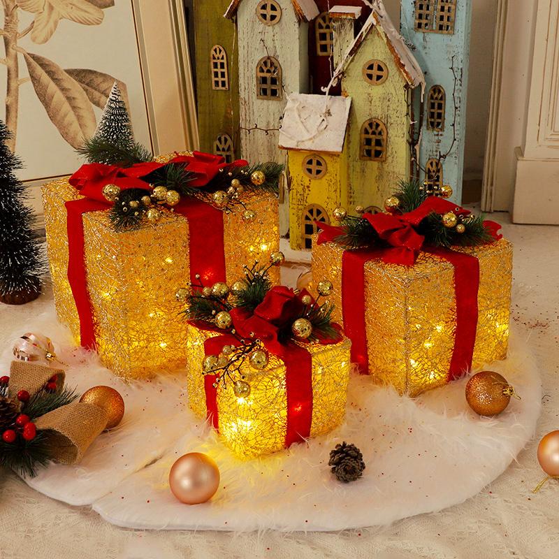 3 Pieces of Christmas Gift Boxes, Holiday Party Window Decorations, Christmas Tree Decorations, Christmas Gift Boxes, Gift Packs