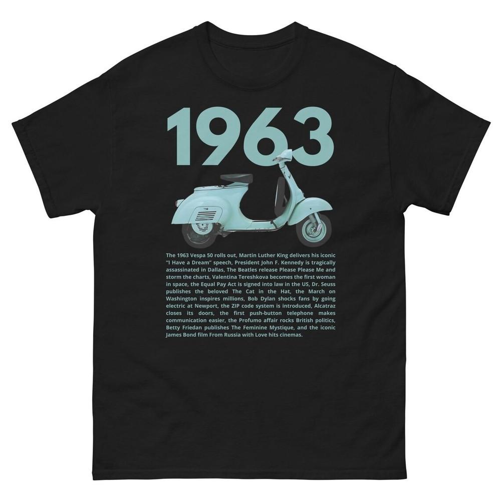 

1963 Vintage Classic Scooter Birthday Gift, Retro 1963 Events Born in 1963 Shirt Unisex T-Shirt XXXL