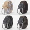 Stylish Woven Stretch Casual Mens Belt With Alloy Buckle For Fashionable Wear