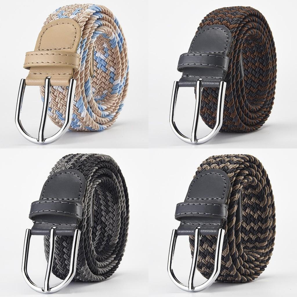 Stylish Woven Stretch Casual Mens Belt With Alloy Buckle For Fashionable Wear