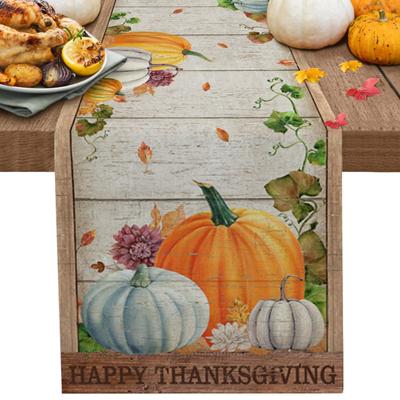 Thanksgiving Herbst Kürbis Ahorn Blatt Tischläufer Hochzeit Esstisch Dekor Weihnachten Thanksgiving Urlaub Dekor Tischläufer
