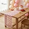 Soft Polyester Table Runner Sheer Tulle Runner, Strawberry Cherry Lemon Pattern, Summer Decor Overlay, Seasonal Fruit for Birthday Party Wedding