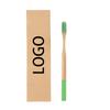 Custom Three Side Sealed Kraft Pouch BPA Free Color Painted Round Handle Adult Soft Bamboo Toothbrush