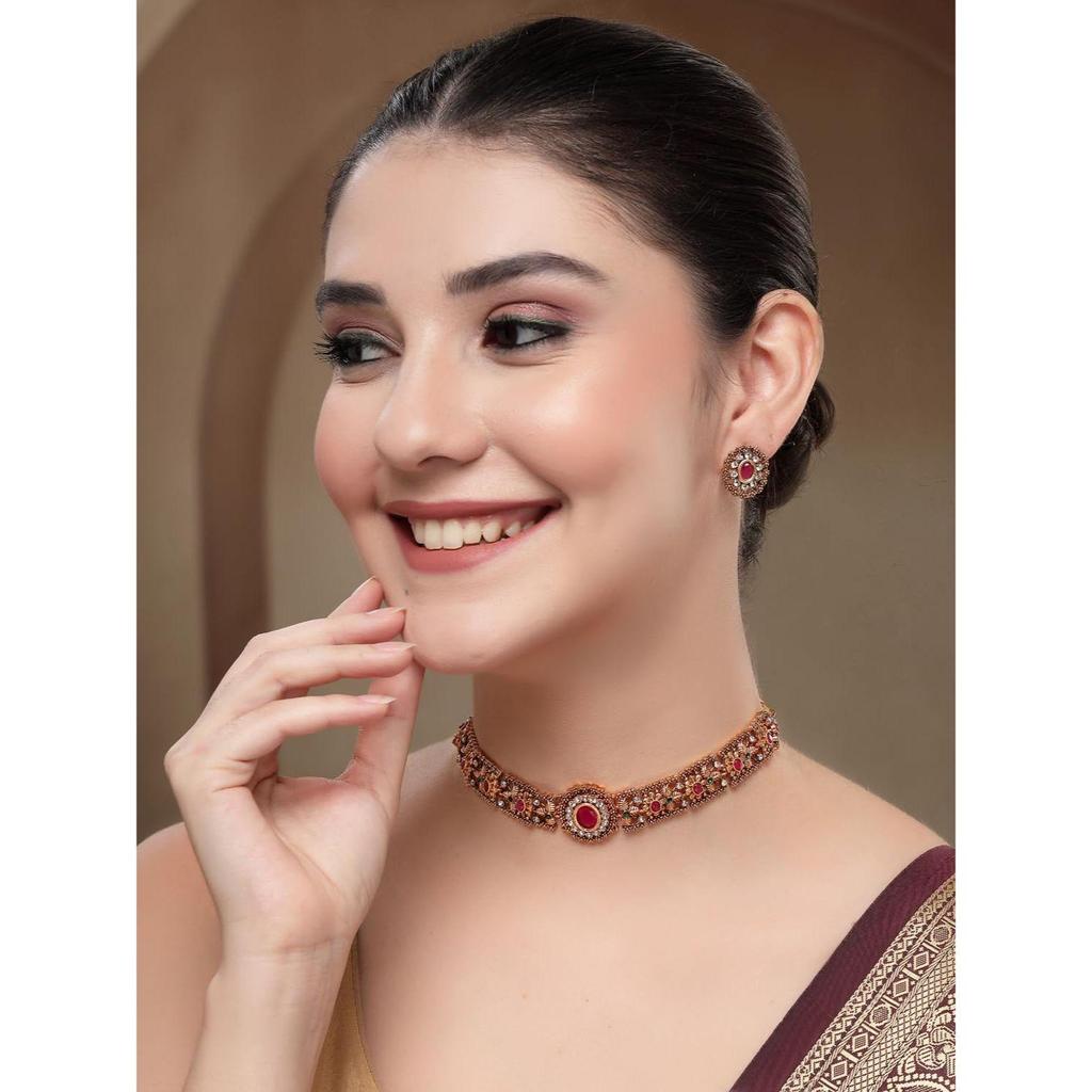 Latest Stylish Design Fancy Traditional Necklace Jewellery Set for Women