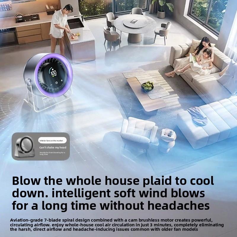 Ventilador de escritorio portátil recargable USB silencioso para oficina y dormitorio