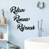 3 Piece Shabby Chic Black Metal Bathroom Signage Set Rest Restore Refresh Home Decor Hanging Ornaments