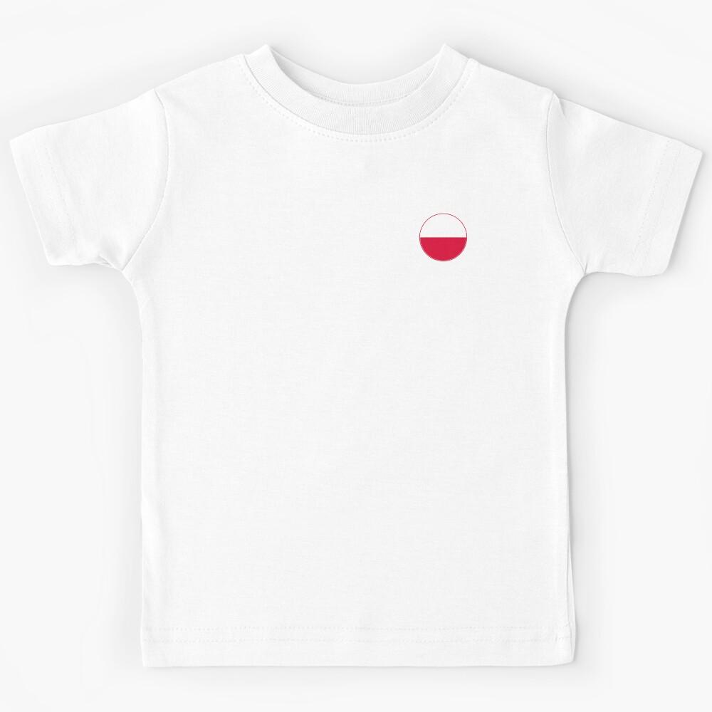 Poland Flag Circle White Red Bicolor Design Kids T-Shirt 160